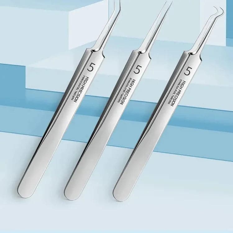 Professional Facial Blackhead Remover Tweezers (3Pcs+Box)