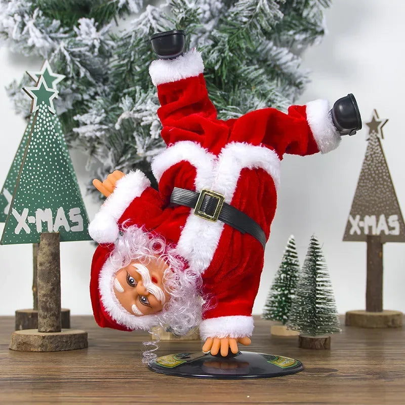 Breakdancing Santa Dynamic Christmas Figurine